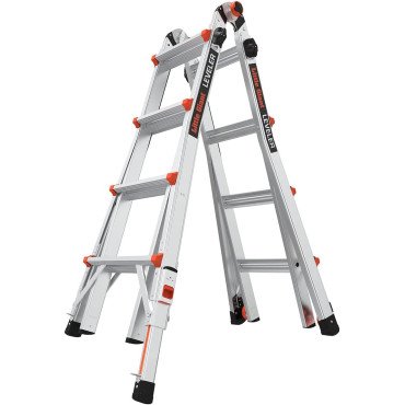 Leveler Aluminum Articulated Extendable Ladder with Ratchet Levels (M17 4x4 Steps)