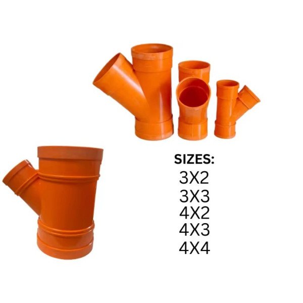 NELTEX PVC Orange Wye Connector 4x4