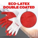 Safety Non-Slip 10 Pairs Red Latex Cotton Multi-Purpose Work Gloves